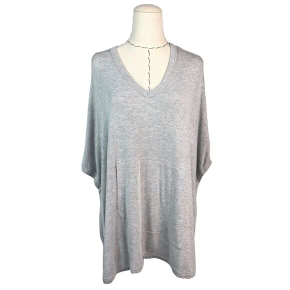 Fifteen Twenty Womens Top Size Small Gray Pullover Kangaroo Pocket Dolman Sleeve - Picture 1 of 11